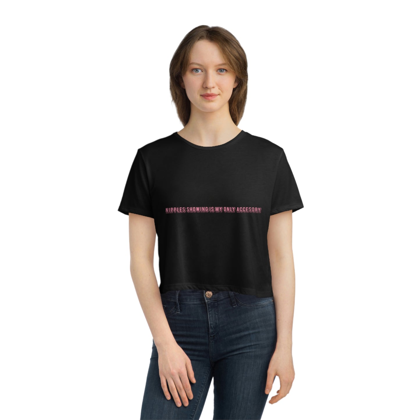 N*pples Showing Flowy Cropped Tee