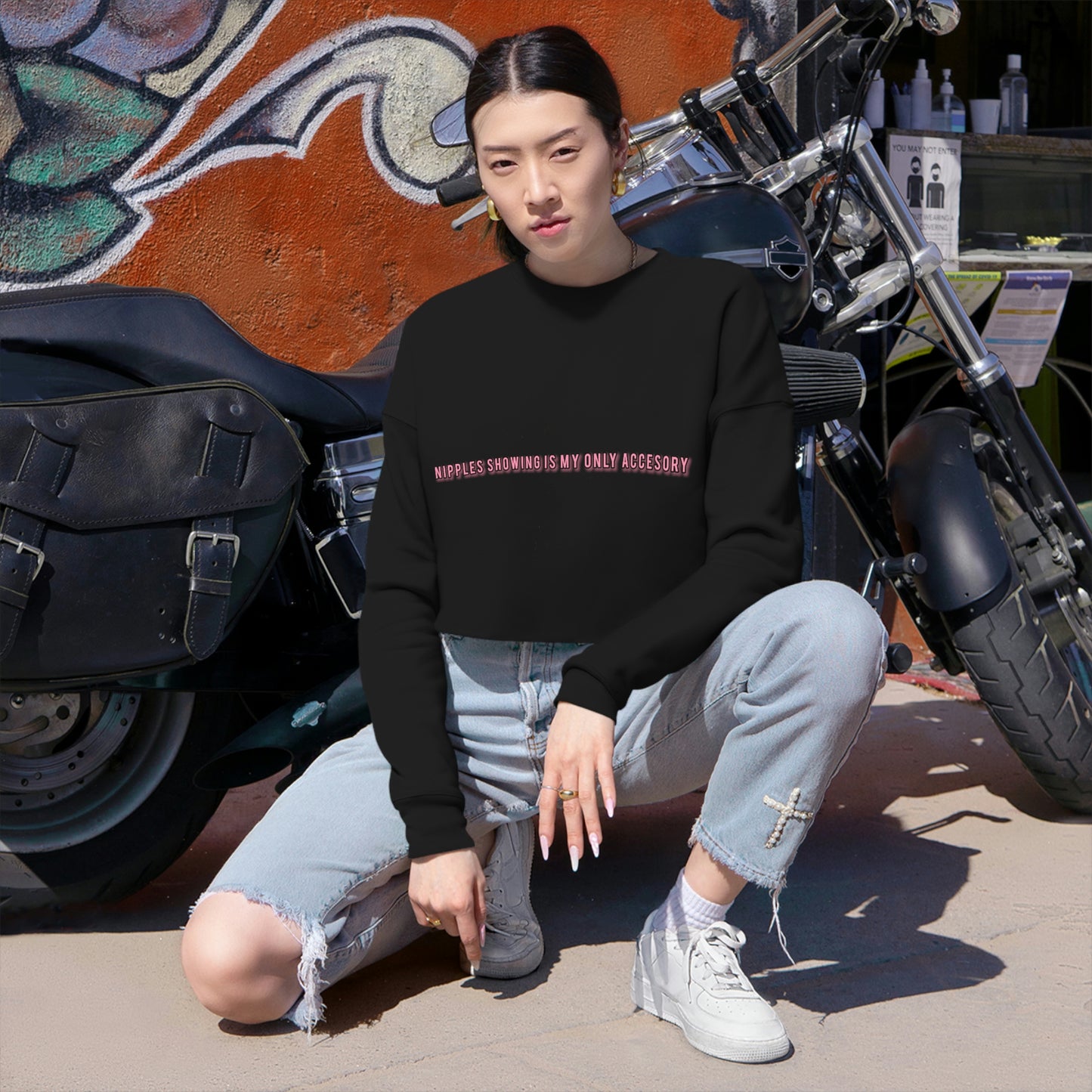 N*pples Showing Cropped Sweatshirt